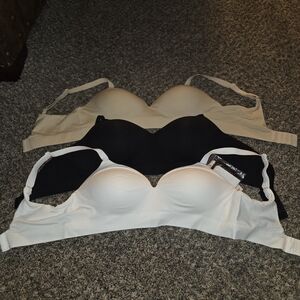 Everyday Seamless Molded Bras - Pack of 3 (White, Black, Beige)